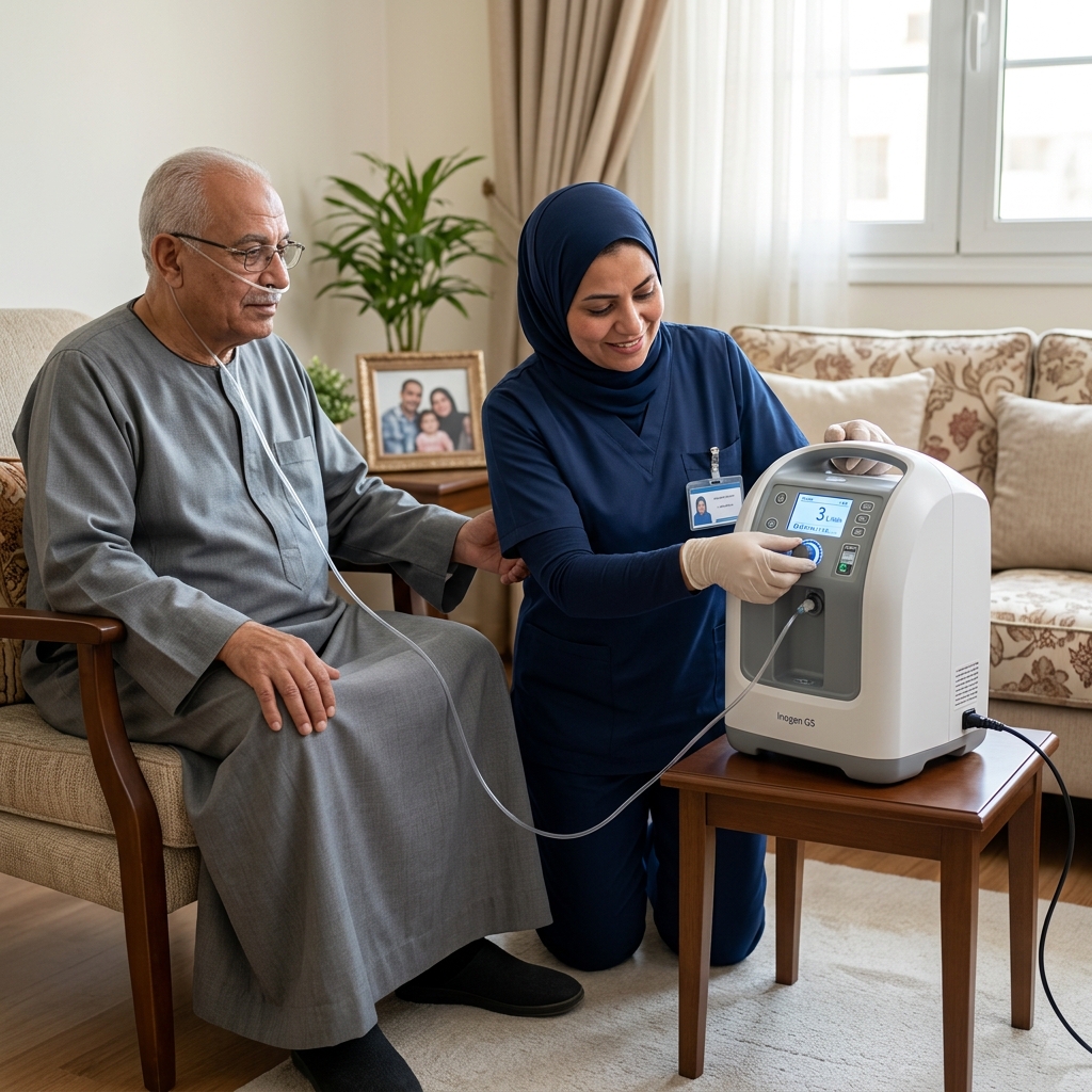 أجهزة الأكسجين والعلاج التنفسي المنزلي