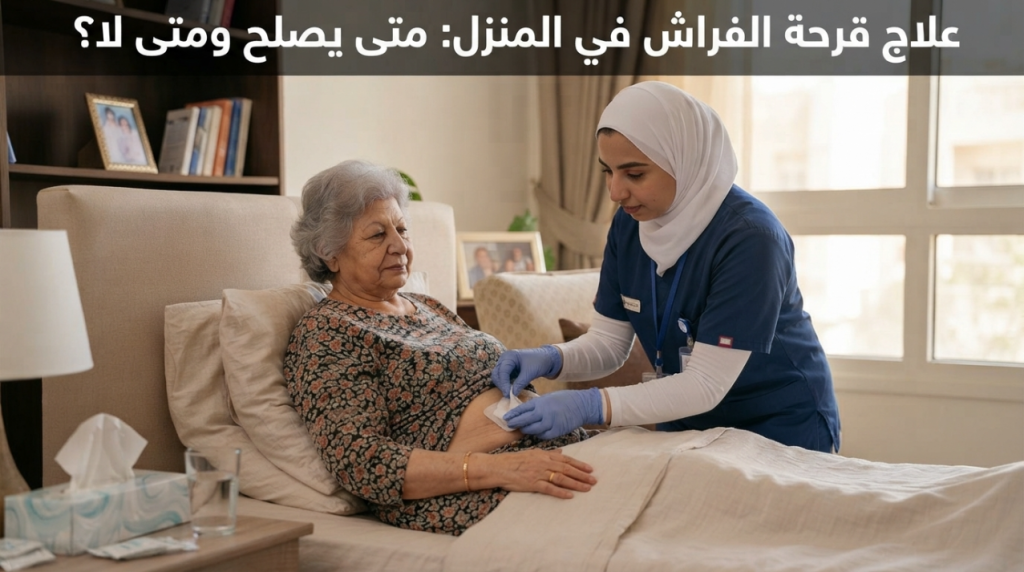 ممرضة منزلية تعالج قرحة فراش لسيدة مسنة في بيتها - علاج قرحة الفراش في المنزل