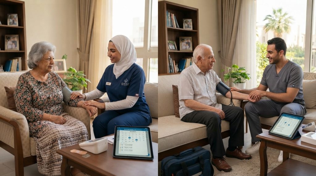 ممرضة منزلية توصل لعنوان أسرة في التجمع الخامس ضمن خدمة مكتب تمريض منزلي التجمع الخامس